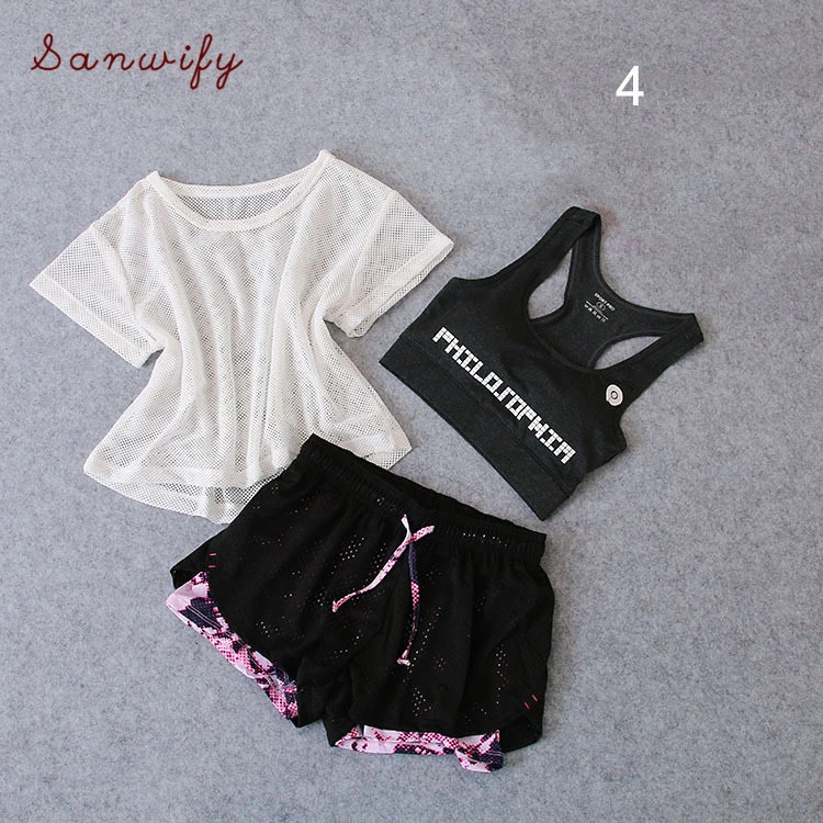 

Workout Sports Clothes Athletic Running Yoga Suit Sets 3 Pcs Set Women's Yoga Suit Fitness Clothing Sportswear For Female