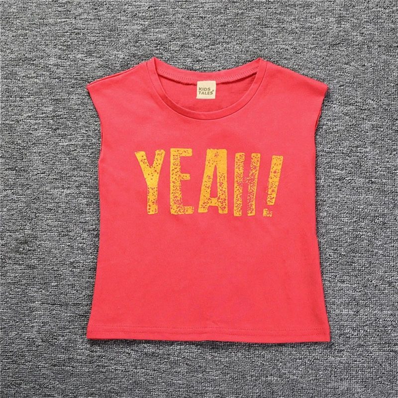 Летняя детская одежда 2022 футболки без рукавов с буквенным принтом для мальчиков