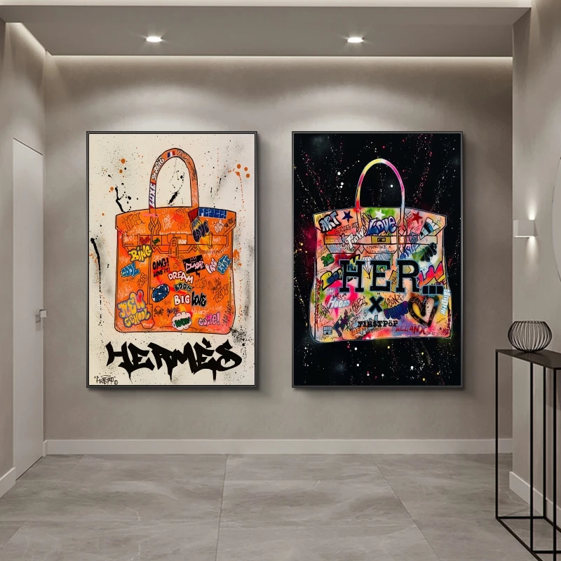 

Modern Fashion Bag Canvas Posters and Prints Pop Art Luxury Bag for Women Room Wall Cuadros Decorative Painting Picture No Frame