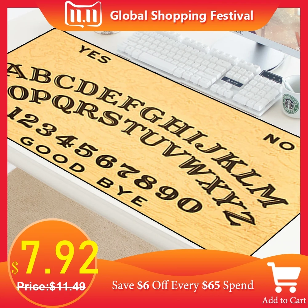 Коврик для мыши Ouija Board на заказ, противоскользящий прочный резиновый игровой коврик XL, большой коврик для мыши для ПК, оптическая мышь, игровой коврик