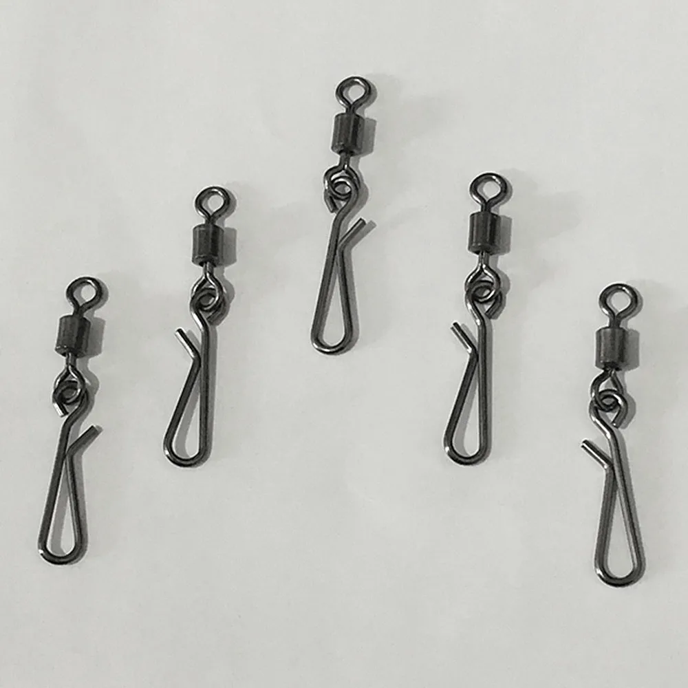 

50/100pcs Fishing Gear Set Connector Fishing Swivels Interlock Pin Snap Rolling Swivel Fishhook Lure Fishing Hook Accessories