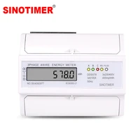 5 100a 380v ac three phase 4 wires lcd digital energy meter kwh power consumption electricity measurement 35mm din rail mounting