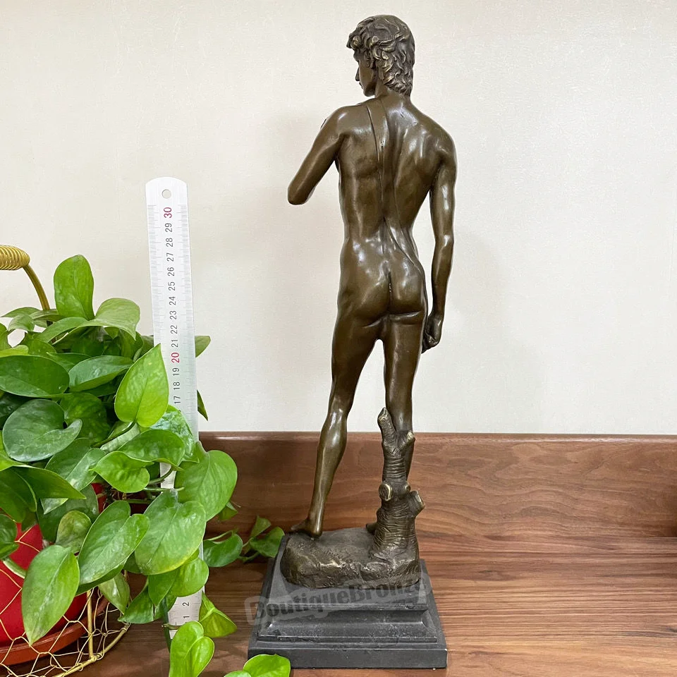 

David Bronze Statue Sculpture Antique Famous Nude Man Art Collection Gorgeous Home Hotel Decoration