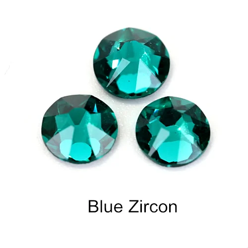 Blue Zircon Стразы горячей фиксации, цветные, железные стразы, лучшее качество, 8 больших и 8 маленьких стразов, стразы горячей фиксации для свадебного платья F0059, 1440 шт - Цвет: Blue Zircon
