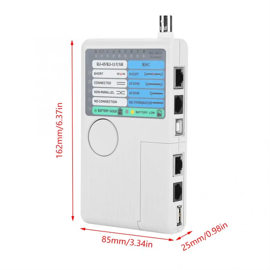 4-in-1 Portable LAN Cable Tester Remote RJ11 RJ45 USB BNC for UTP STP Cables Detector Tool | Инструменты