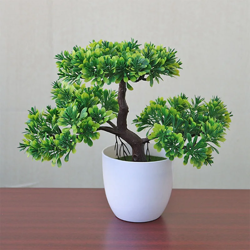 

Artificial Plants Potted Bonsai Green Small Tree Plants Fake Flowers Potted Table Ornaments For Home Garden Party Hotel Decor