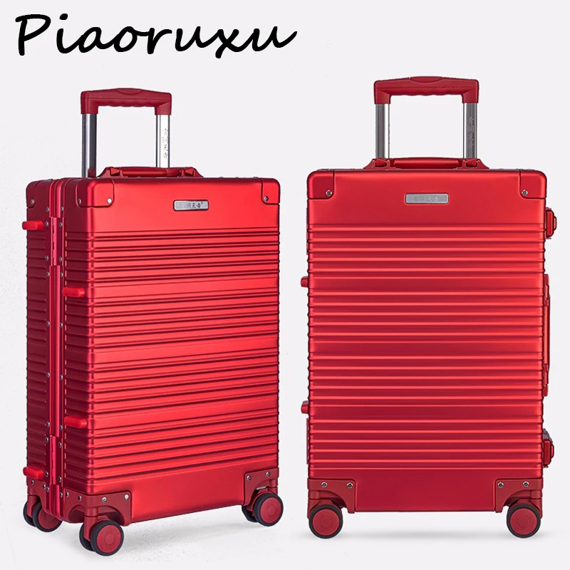 

100% Aluminum magnesium alloy Rolling Luggage Spinner Suitcase Wheels Men Trolley Women Travel bag On Wheel Cabin luggage wit