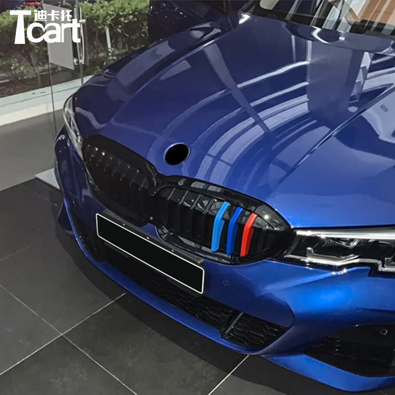 

Tcart 3D M Car Front Grille Trim Strips Grill Cover Sticker for BMW new 3 Series G20 2019 2020 2021 accessories