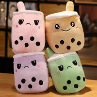 15 25cm reversible milk tea plush toys double sided bubble tea soft doll stuffed two sided flip boba toy xmas gifts for kids
