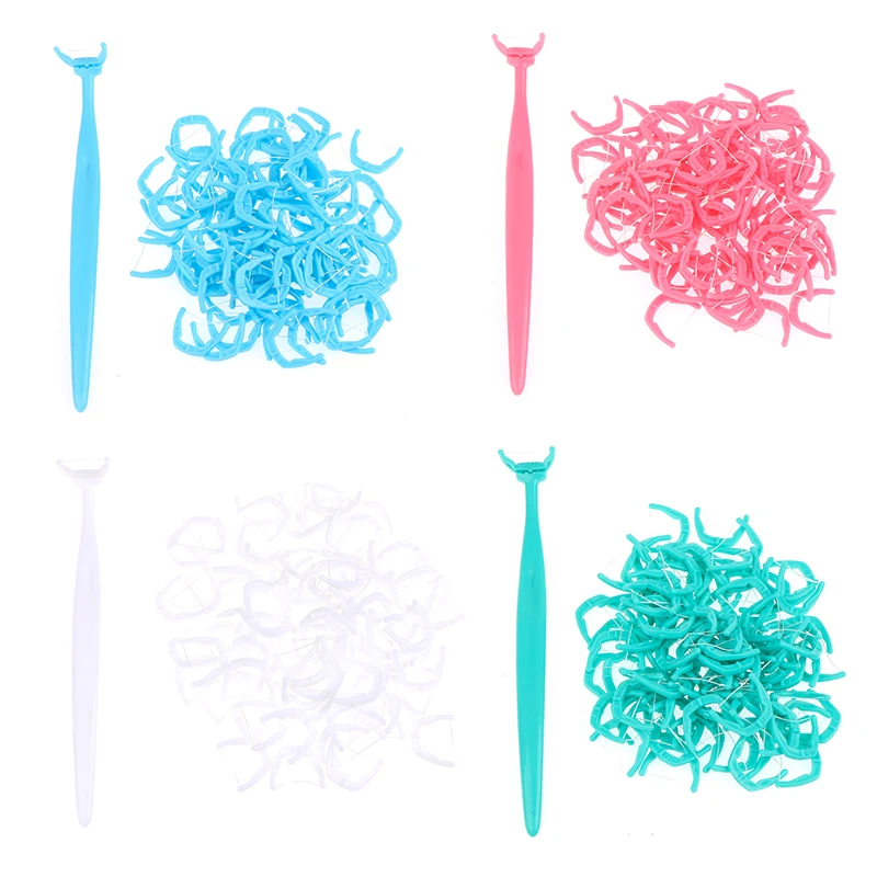 100 шт./лот одноразовая нить межзубная щетка зубная палочка зубочистки ручка