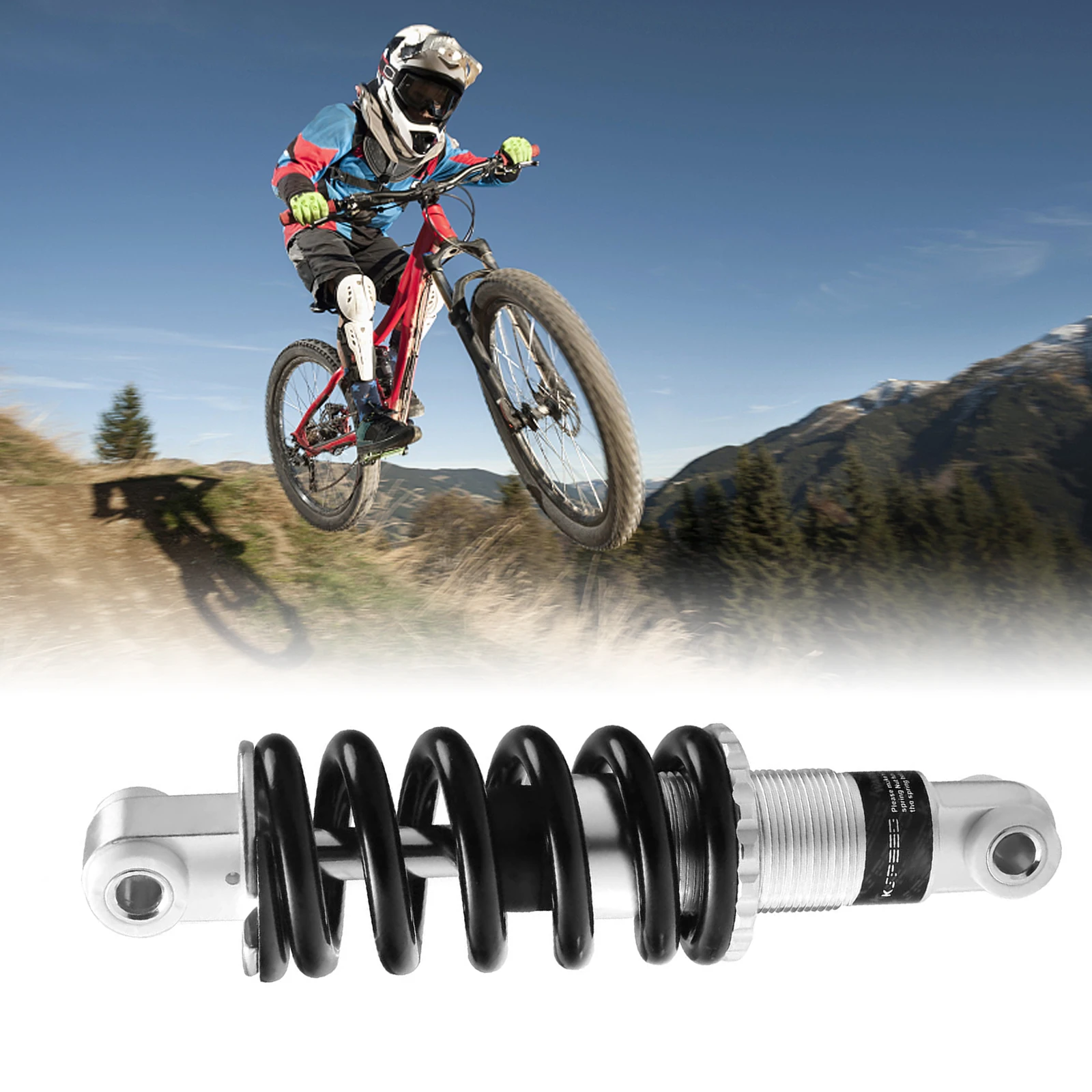 

MTB Mountain Bike Rear Suspension Shock Absorber Ks-260 Coil Spring 750 Lbs 150mm (5.91") x 24mm with Extra Bushing