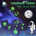 1 лист светящаяся детская временная татуировка наклейка имитация космоса планета космонавт флеш водостойкая модная Милая маленькая татуировка для ребенка