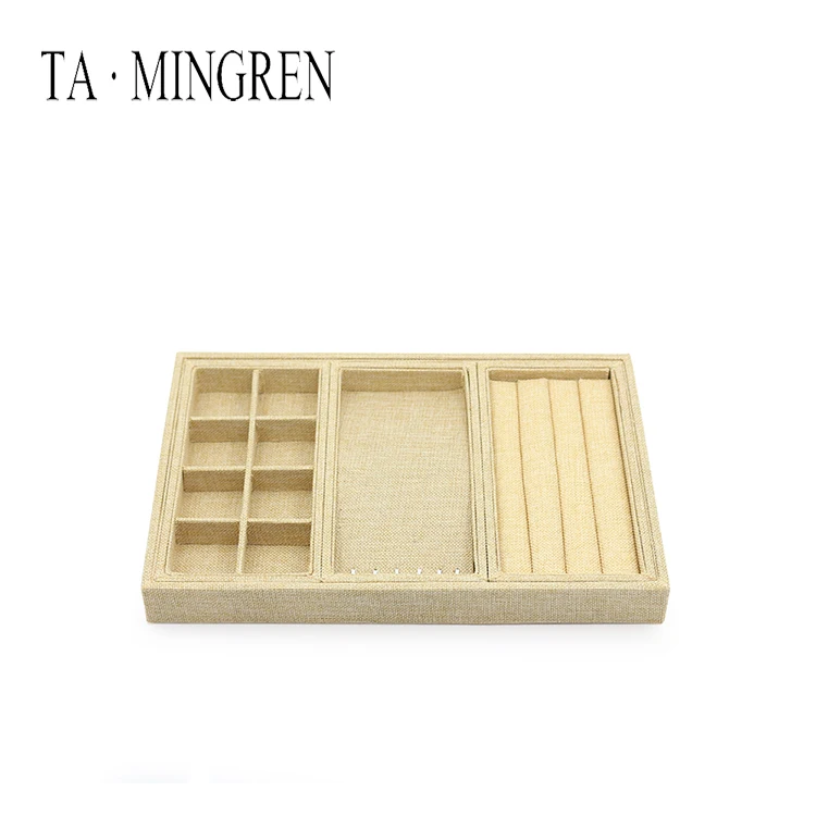 Горячая Распродажа модные ювелирные изделия из льна кольцо серьги дисплей лоток