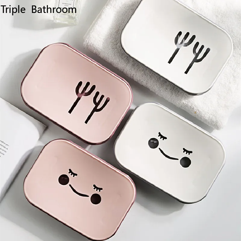 Мыльница со смайликом и КАКТУСОМ с отверстием для слива | Дом сад