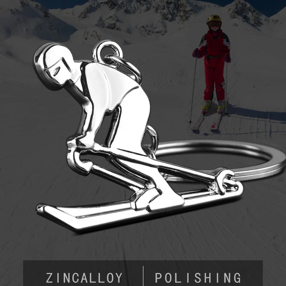 

New Creative Skates Mini Pendant Keychain Glass Dome Charm Keyring Ski Lover Souvenir Winter Ice Rink Gift Man Woman Bag Fashion
