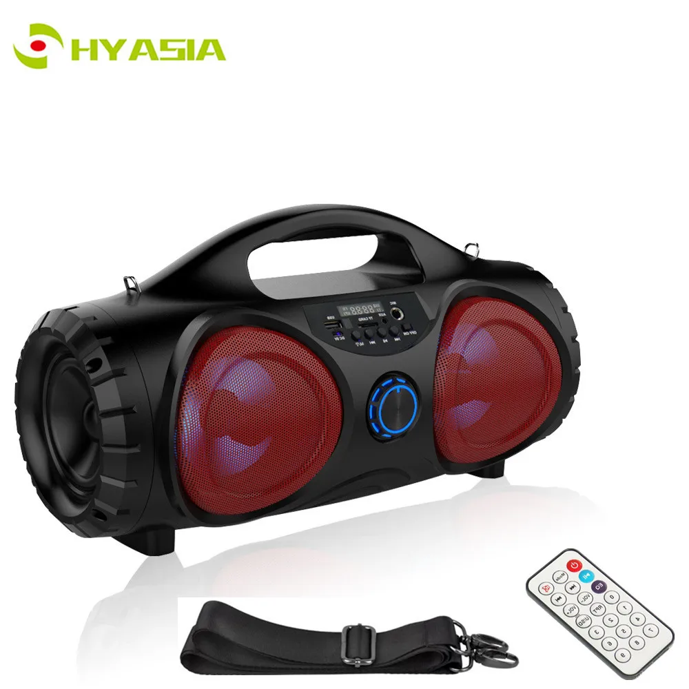 HYASIA LED Bluetooth Speaker Portable High Power FM Subwoofer Wireless Speakers PC Stereo Loudspeaker Support Karaoke AUX USB TF