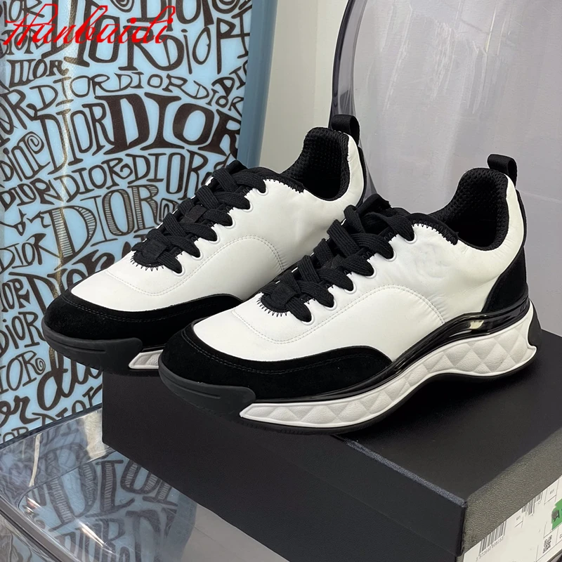 

Women Casual Shoes Mixed Color Lace Up Women Sneakers Breathable Platform Wedges Women Loafers Runway Party Dress Shoes For Girl