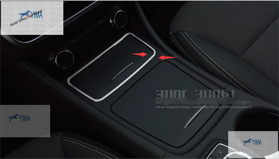 

Yimaautotrims Container Box Storage Pallet Armrest Frame Cover Trim Fit For Mercedes Benz CLA 200 220 W117 2014 - 2017 Metal