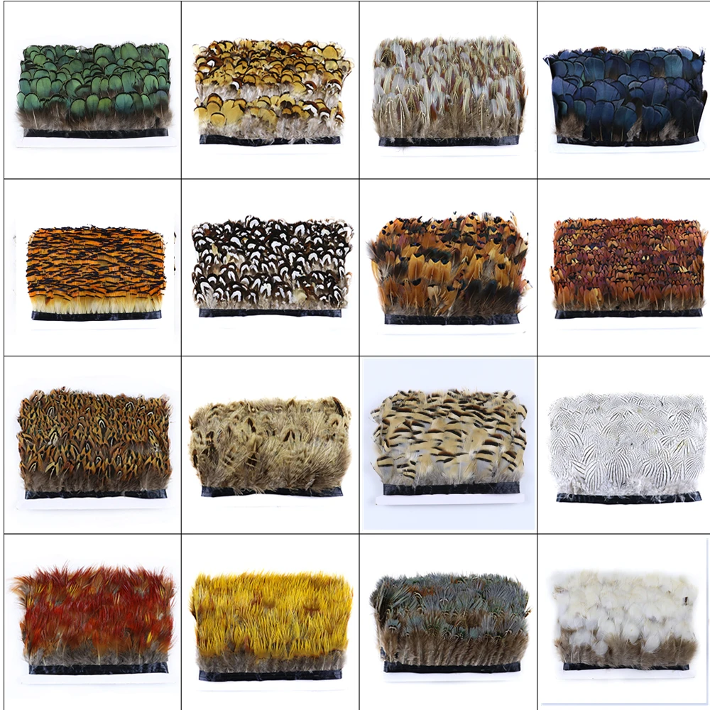 Натуральные перья фазана лента с бахромой Редкие отделка украшение для платьев