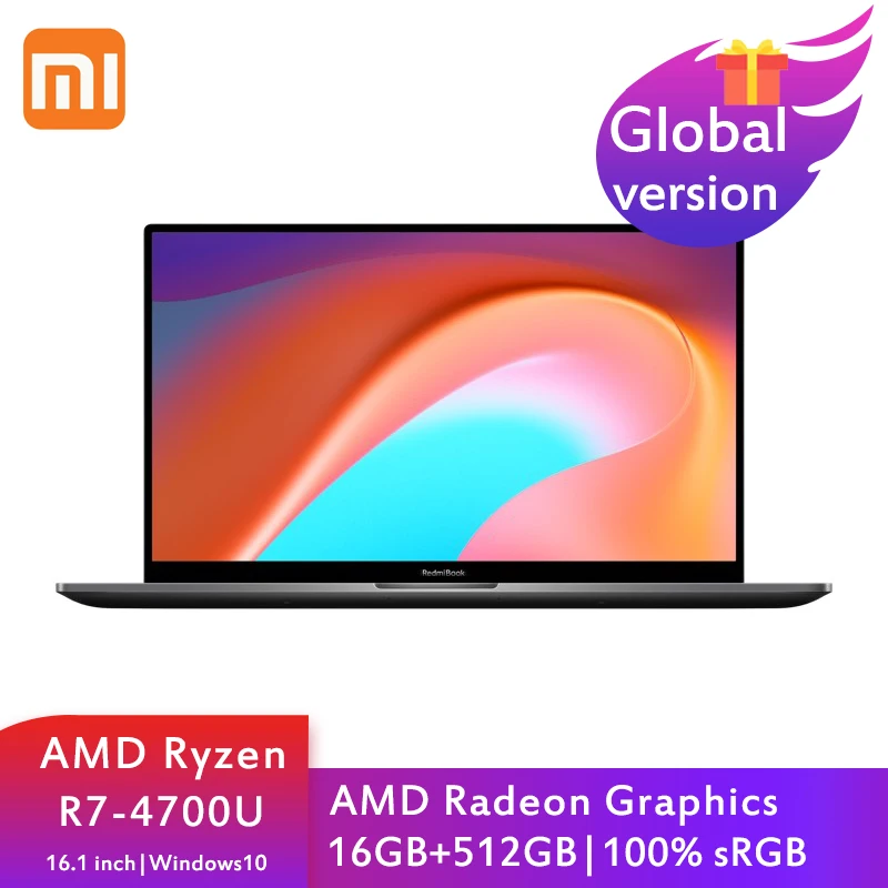Xiaomi Mi RedmiBook 16 ноутбук Ryzen 7 4700U Гб DDR4 + 512 ГБ SSD 1 дюймов FHD офисный студенческий