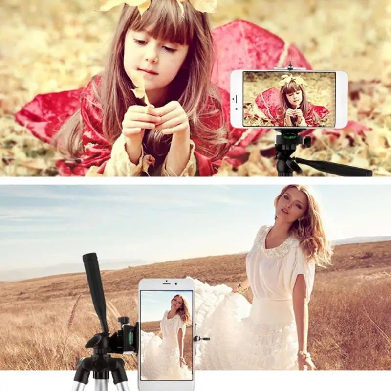 

Camera Phone Tripod Selfie Stand Portable AdjustableStand Mount Smartphone Holder Clip Control Live Video Youtube Photography