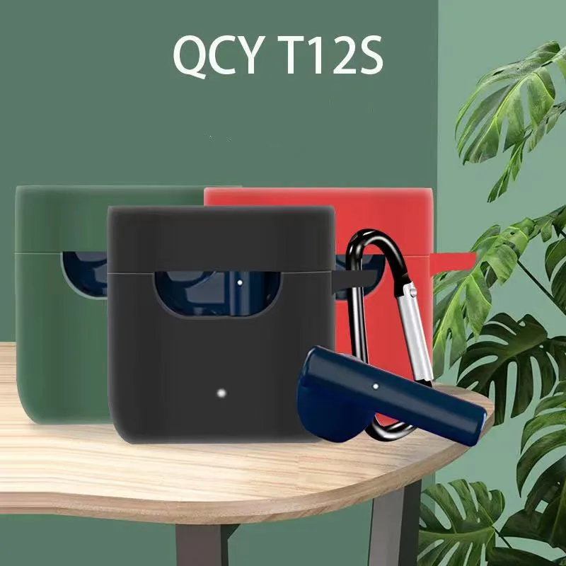 

Silicone Case Protective Skin Cover For QCY T12S Protective Case Bluetooth Earphones Soft silicone Cover Protector Shell