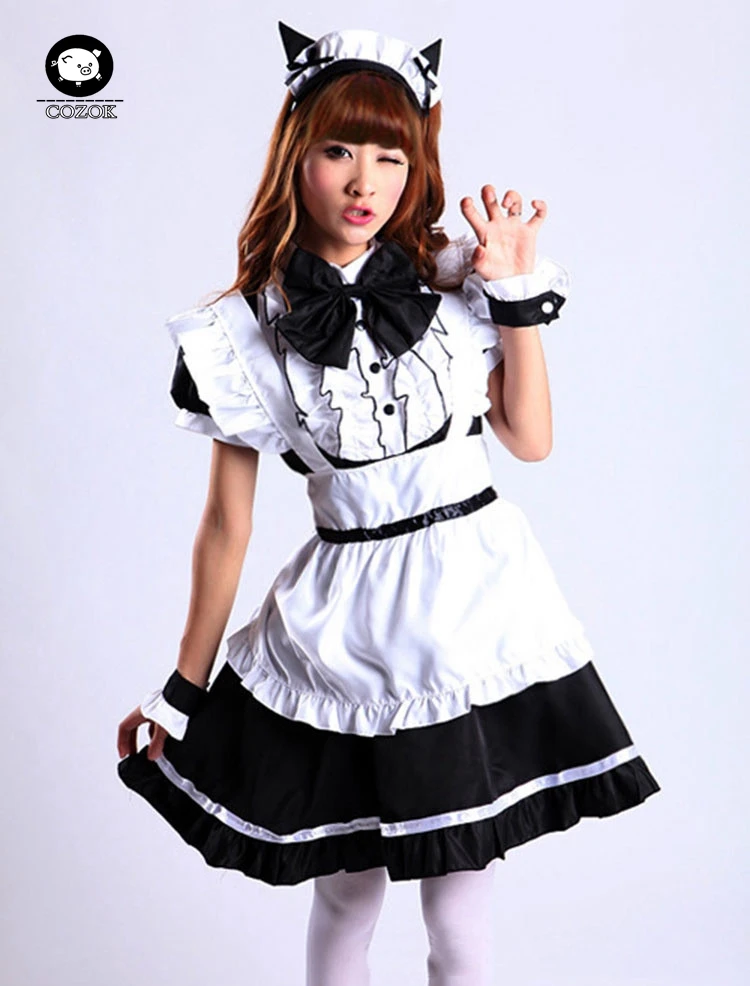 

Lolita Cat Ear Maid Apron Dress Meidofuku Uniform Outfits Anime Cosplay Costumes M-3XL
