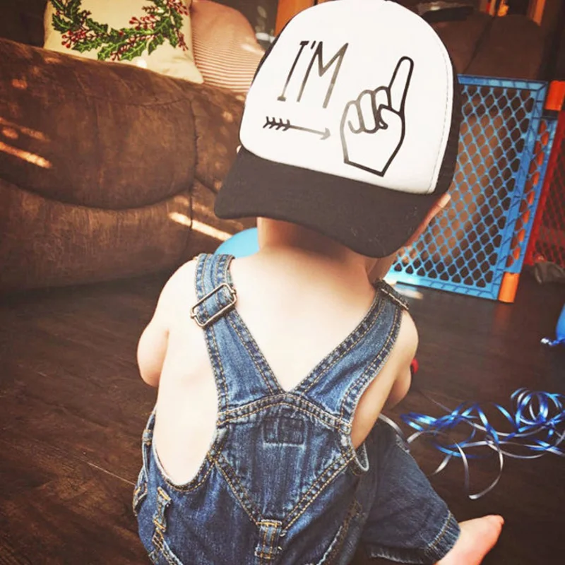 

1st First one year old kid boy girl I'm One Hat happy birthday decoration favor gift photo prop