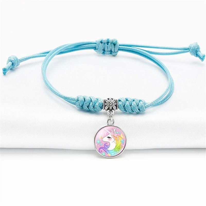 Браслеты с мультяшным единорогом для детей браслет подвеской из синего Пони