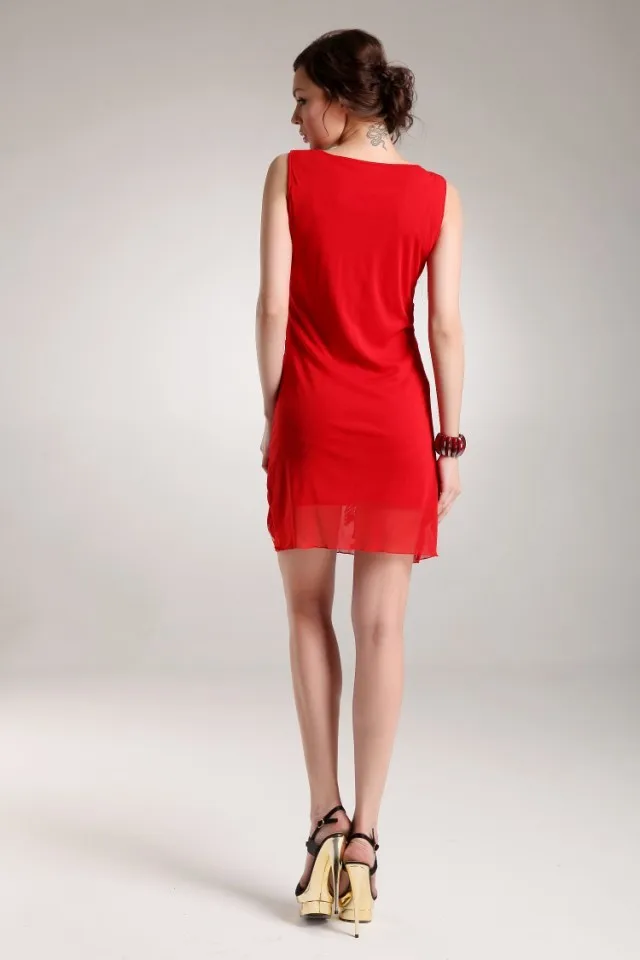 Весна Лето Осень Зима Женское модное однотонное черное платье с круглым вырезом без рукавов облегающего покроя размера плюс блестящее коктейльное платье