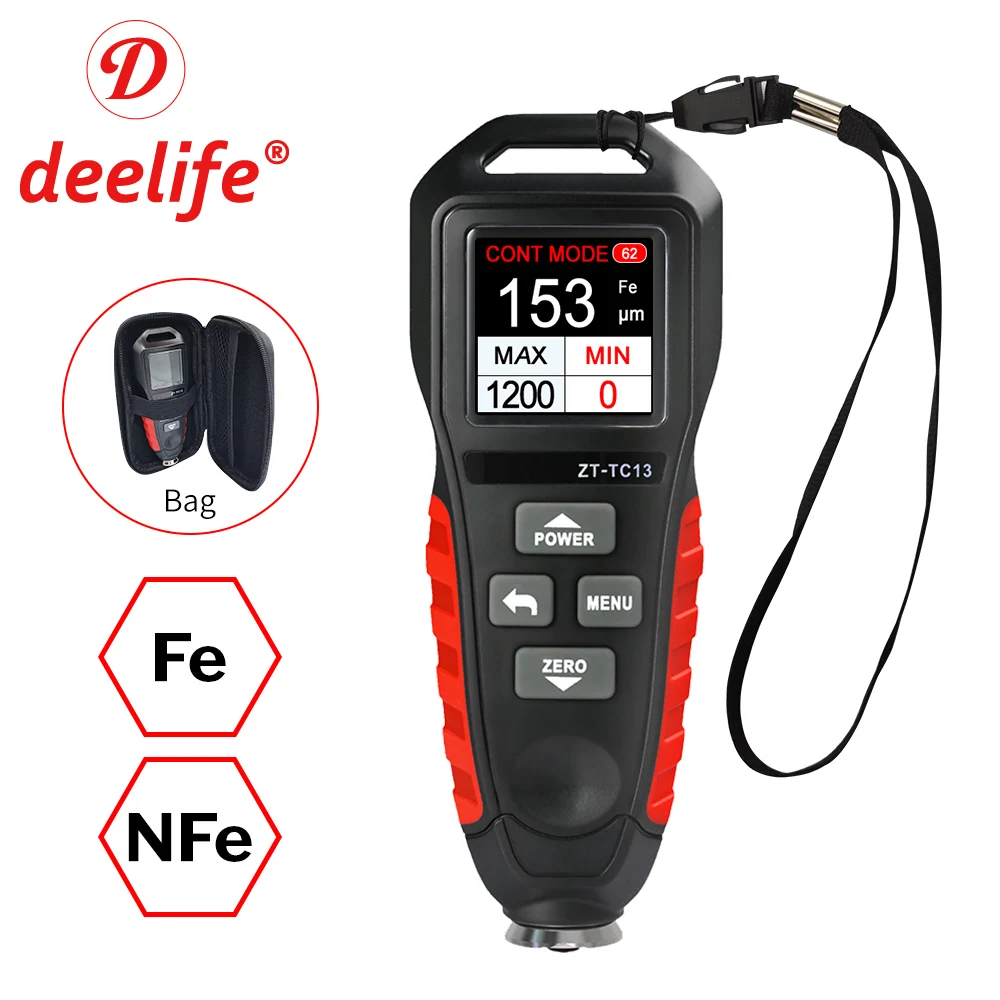 Измеритель толщины краски Deelife для автомобиля Fe/NFe измерительный Автоматический