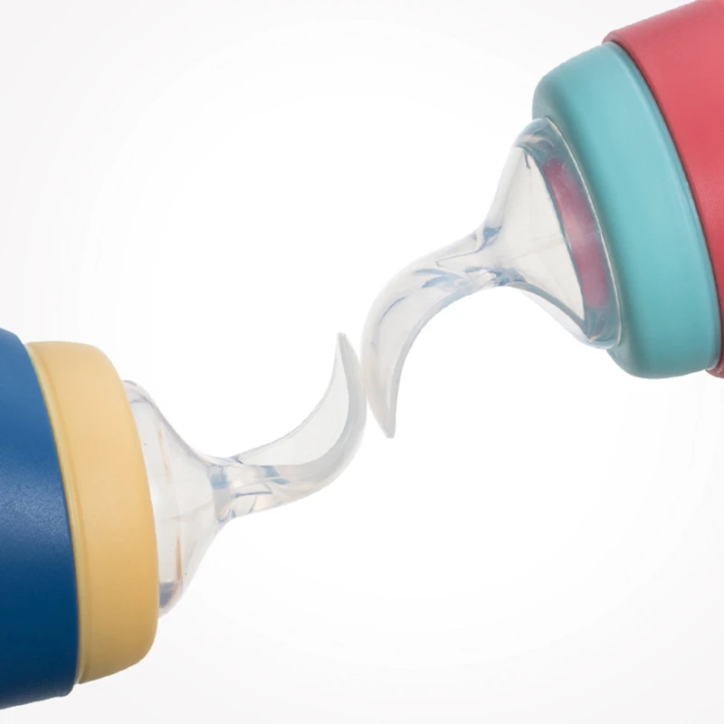 

Baby Silicone Feeding Spoon Newborn Squeezing Bottle Milk Fruit