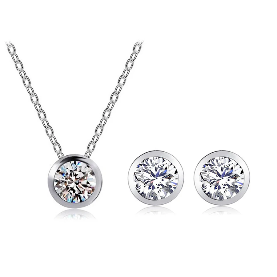 

Accessories Fashion 2022 New Centering Material Grade Zircon Hearts And Earrings And Necklaces Sets For Christmas Gift
