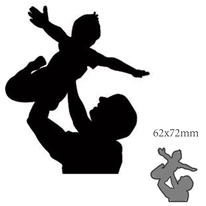 

Металлические Вырубные штампы, форма для украшения папы и сына, для скрапбукинга, бумаги, рукоделия, ножа, форма, лезвие, перфоратор, трафаре...