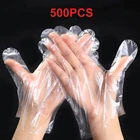 500 шт. еда Класс одноразовые медицинские латексные перчатки пластиковая перчатка HDPE перчатки для чистки еды для приготовления пищи в ресторане кухонные принадлежности