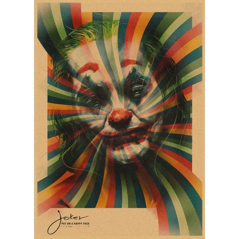 

Retro Kraft Paper Clown Poster The Joker Poster D&c Movie Poster Wall Sticker Home Decoration Painting Picture Paper Painting