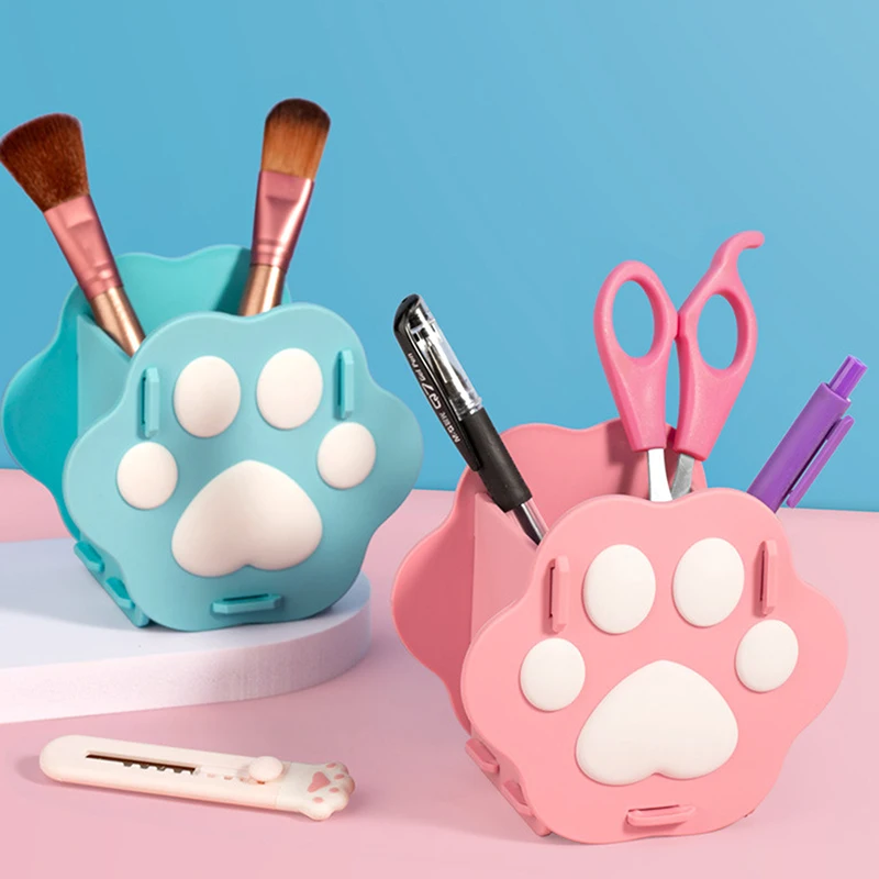 

Cat Claw Pen Holder Cute Girls Creative Desktop Storage Boxl Students Kawaii Pen Organizer Students Stationary Supply 3 Colors