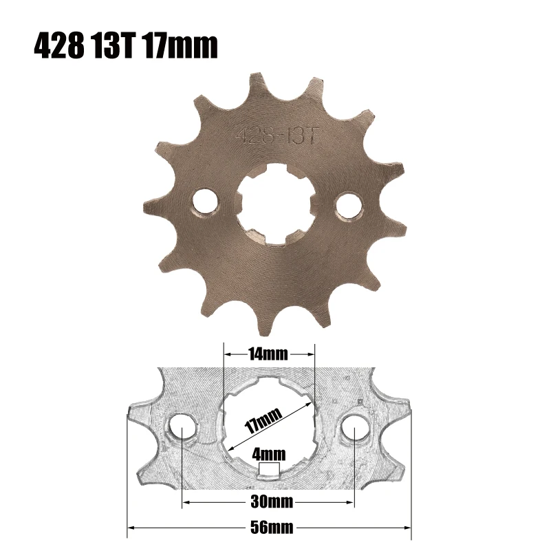 Передняя Звездочка двигателя 428 17 мм 20 13 т подходит для Stomp YCF Upower Dirt Pit Bike ATV Quad Go Kart