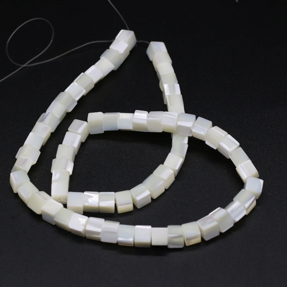 

Natural shell beads Beaded Square Shape loose beads isolation bead for Jewelry Making DIY for bracelet necklace Accessories