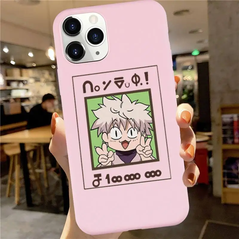 

Hunter X Killua Zoldyck Anime Phone Case Candy Color for iPhone 6 7 8 11 12 s mini pro X XS XR MAX Plus