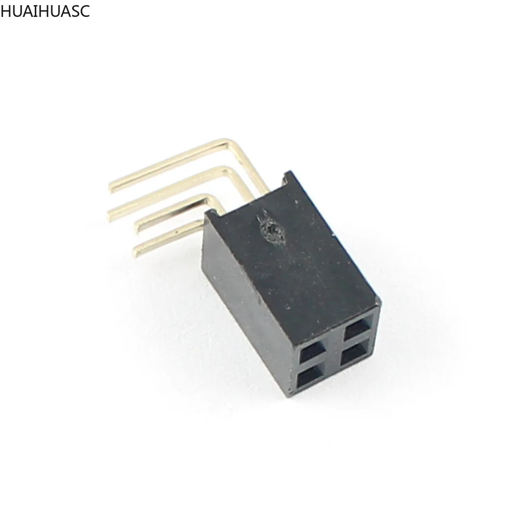 5 шт. 2 54 мм шаг 2x2 4 Pin Женский двухрядные правый угол коллектора полоса