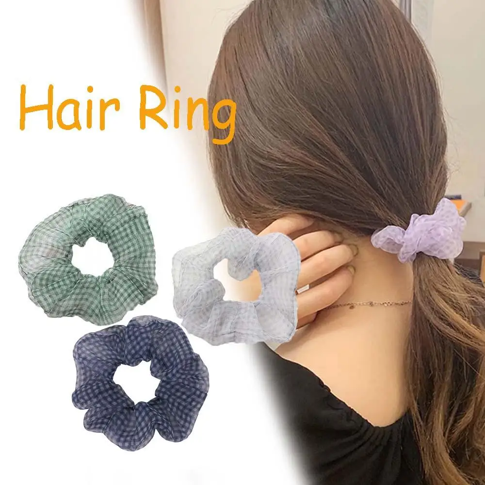 1 шт. резинки для волос из органзы в клетку |