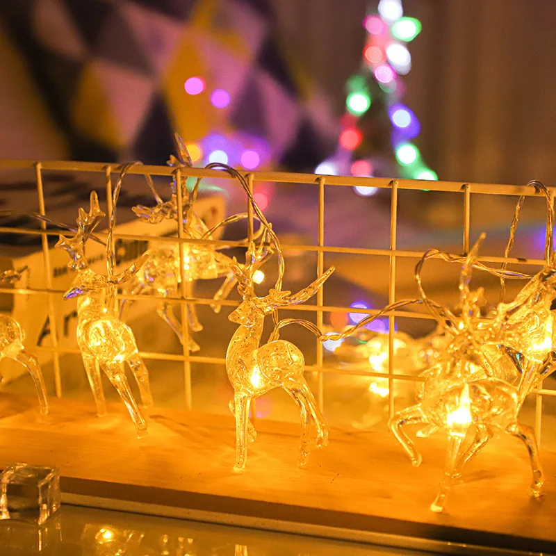 

New LED Strip Light Christmas Elk Light String Sika Deer Modeling Lamp Room Mall Holiday Decoration New Year's Atmosphere Lights