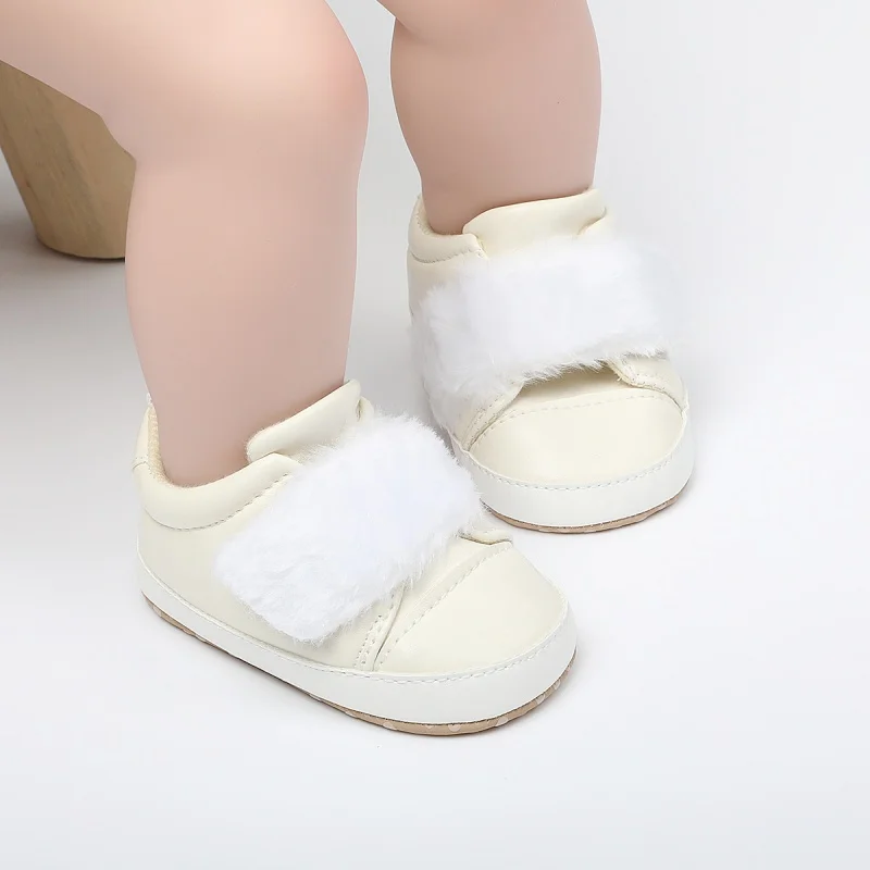 

Newborn Baby Winter Warm Soft Shoes Sole Prewalker Sneakers Baby Boy Girl Crib Shoes Leather Sports Non-slip Sneaker New Arrive