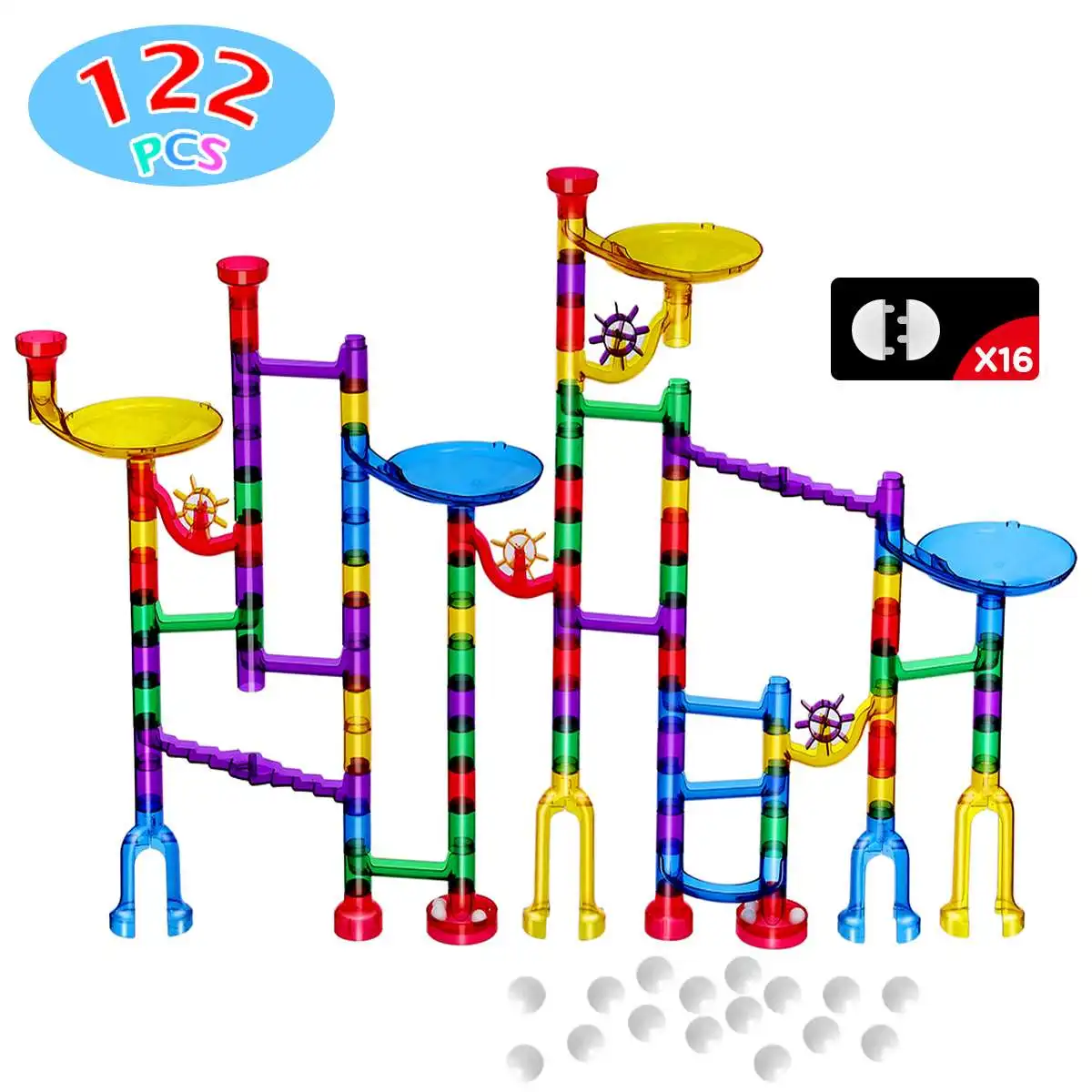

122 Pcs Kids DIY Track Ball Toy Building Blocks Intelligence Development Children Race Track Bricks Toys Gifts for Children