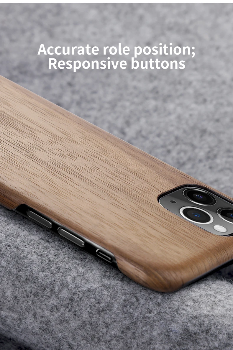 SanCore Original Real Wood Rosewood Cover Phone Shell for iPhone 11 Pro Max Natural Luxury Wooden Pattern Walnut Protective Case