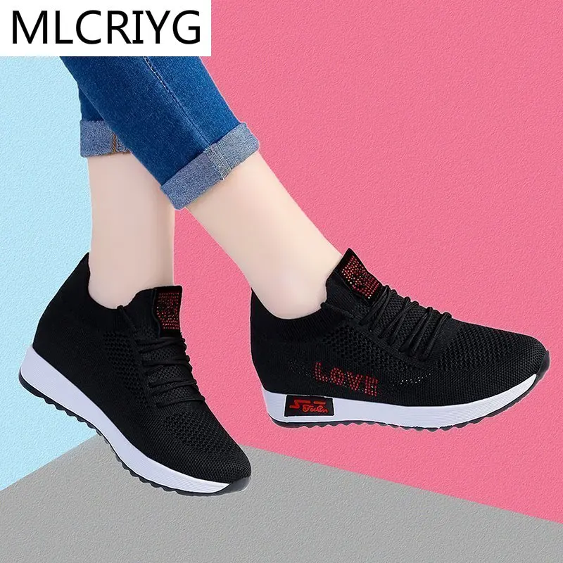 

2021 Spring New Ladies Casual Shoes Fashion Flying Woven Lightweight Non-slip Women's Shoes Mesh Shoes Jogging Women's Shoes