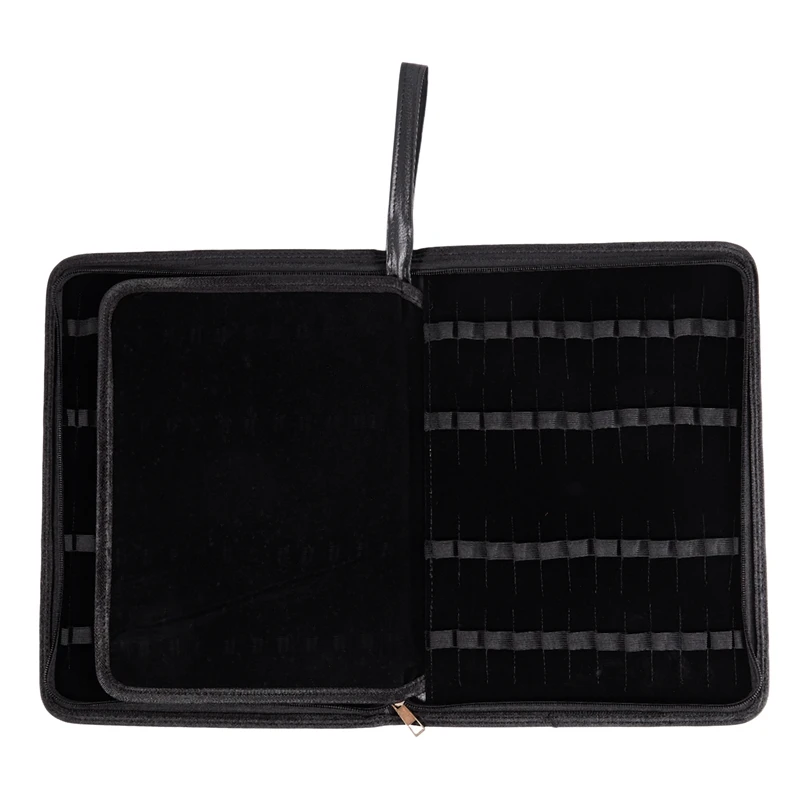 Черная перьевая ручка чехол из искусственной кожи держатель для 48 ручек 1 шт.| |