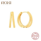 ROXI двойной твист Круг Хооп Серьги для женщин, ювелирные изделия для девушек, свадебные серьги из нержавеющей стали, 925 стерлингового серебра серьги