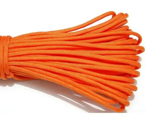 Neon Orange 30FT 550lb парашютный шнур с 7 ключевого веревка 4 мм диаметр для кемпинга Пеший Туризм на открытом воздухе дома 9,1 м сплошной Цвета - Цвет: Neon Orange